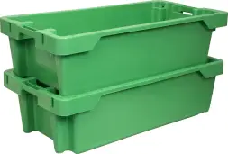 Ящик пластиковый сплошной, 800x400x225 мм, 72 л, зеленый [211]