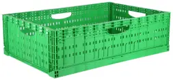 Ящик пластиковый складной, 600х400х215 мм, зеленый [12.426.71]