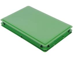 Ящик (лоток) пластиковый овощной сплошной, 600х400х75 мм, зеленый [600400075-00]