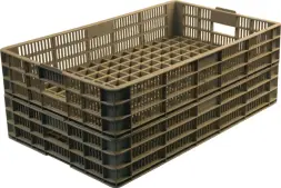 Ящик пластиковый перфорированный, 740x465x145 мм, 30 л, серый [401-А]