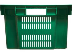 Ящик пластиковый с перфорированными стенками и дном, 600х400х250 мм, зеленый [125]