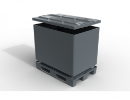 Крупногабаритный разборный пластиковый контейнер Polybox, 1200x800x350/1500 мм, серый [PolyBox]