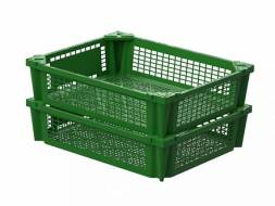 Ящик (контейнер) пластиковый для фруктов и овощей, 508x406x120 мм, зеленый [54120]