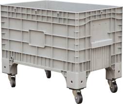 Крупногабаритный сплошной пластиковый контейнер на колесах BigBox, 1017х636х793 мм, серый [B-Box 1065 Mini серый W]