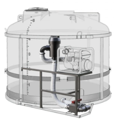 Комплект ПОЛНОГО слива с фильтром и площадкой для мотопомпы G3 на одну емкость TRF