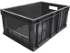 Ящик пластиковый сплошной с вырезом, 600х400х250 мм, черный [204 В НСТ]