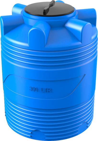 Емкость пластиковая цилиндрическая вертикальная, 300 л, синий [V 300]