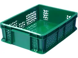Ящик пластиковый сплошной, 400×300×120 мм, 10.6 л, зелёный [701.02.02]
