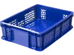 Ящик пластиковый сплошной, 400×300×120 мм, 10.6 л, синий [701.02.02]