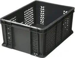 Ящик пластиковый перфорированный, 400×300×180 мм, 16.6 л, белый [702.01.02 м]